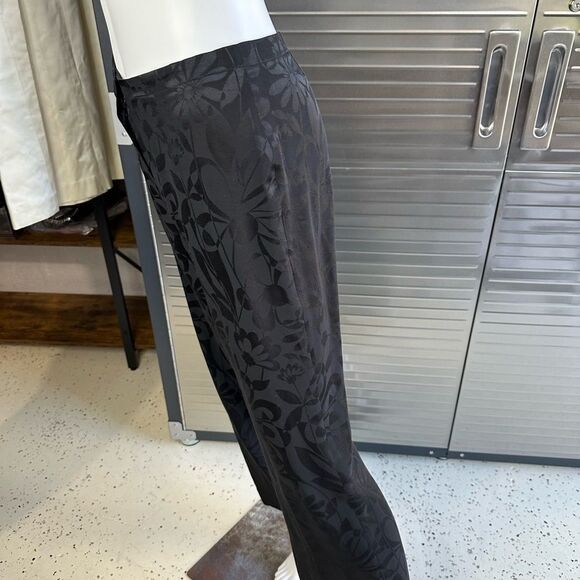 Lolita Lempicka Premier Floral Black Pant Wide Leg Silk Small - Picture 5 of 10